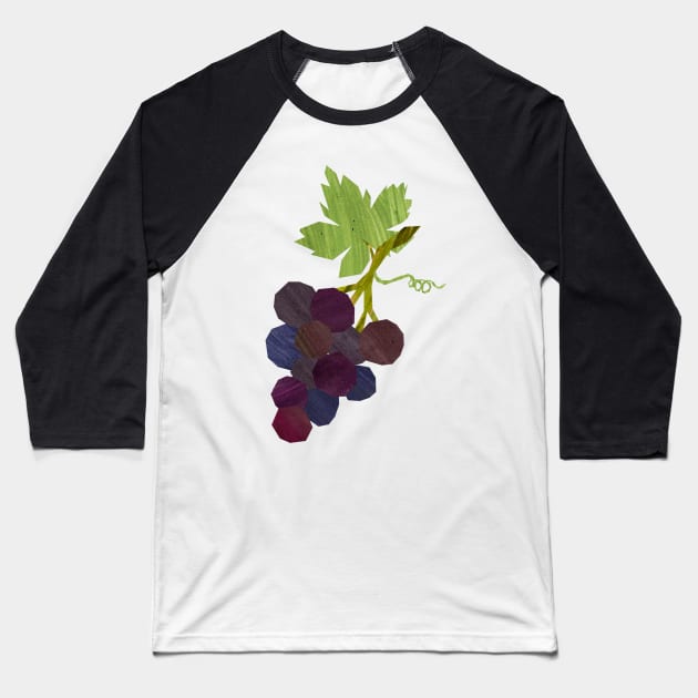 Grapes (bunch) Baseball T-Shirt by Babban Gaelg